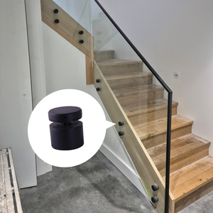 Rampe de balcon en verre pour escalier, en acier inoxydable passivé SUS 304 316, finition plaquée noire dorée, montage mural, résistant à la rouille - Product Image 2