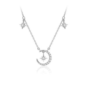 Collar de Cadena Xinflyer, Nuevo y Moderno, con Dije de Luna y Estrella en Plata 925, Joyería de Moda - Product Image 1