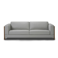 ARREDAMENTI Canapé 2 places en cuir/performance gris, moderne et minimaliste, haut de gamme, qualité supérieure, vente en gros d'usine, pour salon