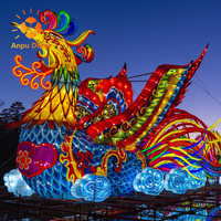 Chinesische Laterne Festival Weihnachts schmuck Riesen Tierkreis Tier Laternen führte Seide Drachen Laterne für Neujahr Dekoration