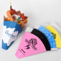 Cônes à glace jetables en papier pour gaufres aux œufs, personnalisés avec le logo de la marque, en matériaux recyclés, sans danger pour les aliments, porte-crêpes