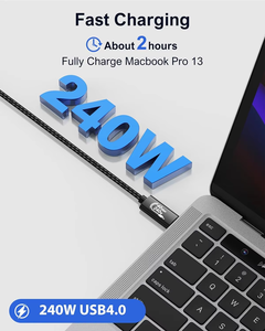 2025 mới nhất Đầy đủ chức năng 16K 60Hz video Thunderbolt 5 240W 80Gbps USB 5 Cáp dữ liệu Nylon nhanh chóng sạc PD Loại C Loại C Cáp - Product Image 4