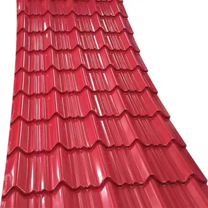 Lembar atap merah hijau warna oranye kaca berbentuk busur ubin atap pra-galvanis papan bergelombang