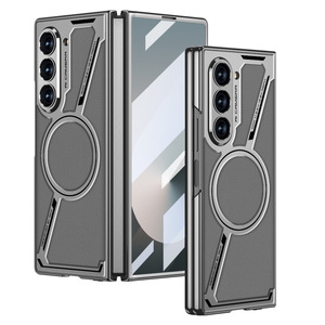 Aleación de aluminio Cuero Protección de metal Película templada Claro Protección <span class=keywords><strong>completa</strong></span> Funda de teléfono para Samsung Z Fold 7 5 4 3 - Product Image 3