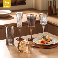 Amberkleurige gekleurde vintage vaatwasserbestendige wijnglazen ombre restaurant herfst oogst dankzegging catering bulk