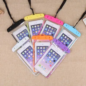 Universal Clear Waterproof PVC Mobile Phone Bag Custom Logo Transparent Swimming Cell Phone Case Bag With Lanyard