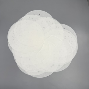 Papier sulfurisé rond jetable multi-tailles pour friteuse à air, perforé ou non perforé, pour cuisson vapeur et rôtissage en cuisine - Product Image 3