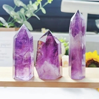 Vente en gros de haute qualité améthyste point guérison cristal violet améthyste tour modèle pour décor Feng Shui technique polie