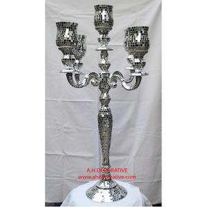 White Mosaic <b>Candelabra</b> for Decoration New Arrival Hot selling Mosaic Handmade <b>Candelabra</b> For Decoration - Product Image 1