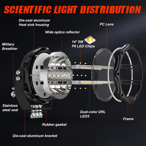 Vente en gros haute puissance E-Mark hors route LED spot de conduite 4WD 1250M camion rond tout-terrain 7 pouces voiture projecteurs LED 4x4 - Product Image 5