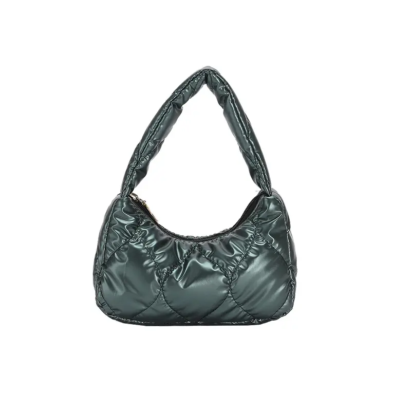 Designer Padded quilted tote bag Women Casual Space Bale Down Feather puffy handbag warm cute winter bucket bag