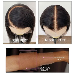 Perruque frontale 13x6 en cheveux humains HD transparents sans colle, 100% vierges vietnamiens, cuticules alignées, longues – Vente en gros usine - Product Image 5
