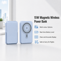 Batterie externe magnétique haute capacité 10000 mAh, charge rapide PD 22,5 W avec support pliable, usine source OEM/ODM, prise en charge du logo personnalisé