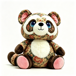 Peluche de mapache personalizado con estampado floral, peluche de mapache con estampado de flores vintage, muñeco de peluche de mapache, tela floral - Product Image 2