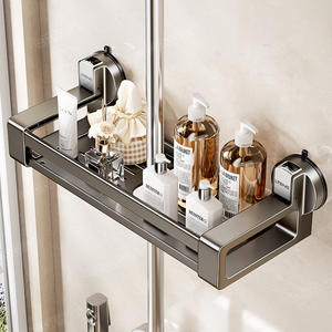 Étagère de douche murale rectangulaire à ventouse Blue Vine, plateau de rangement durable pour salle de bain - Product Image 3