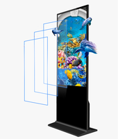 Kiosque d'affichage numérique intérieur debout au sol de 85 pouces système Android/PC écran tactile LCD capacitif pour ascenseurs panneaux de métro