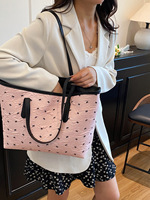 Sac fourre-tout grande capacité en PU pour femme, sac à bandoulière tendance avec chaîne décorative, doublure en polyester, idéal pour la plage, les voyages et le shopping