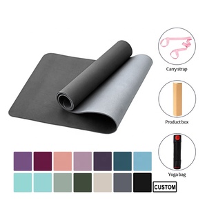 Tapis de yoga personnalisés en TPE écologique gris, imprimés sur mesure, prix fabricant OEM, <span class=keywords><strong>pas</strong></span> <span class=keywords><strong>cher</strong></span>, noir, Sansd Factory - Product Image 2
