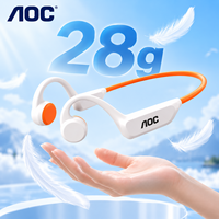 Écouteurs à conduction osseuse AOC Bluetooth 5.4, écouteurs sportifs sans fil à oreille ouverte, étanches IPX4, vente en gros OEM ODM