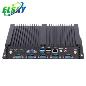 ELSKY 6 COM ו 6 USB Fanless משובץ מחשב מיני מבוסס על ב-תל 1037U I3 I5 I7 מעבדים תמיכת 1 * LPT