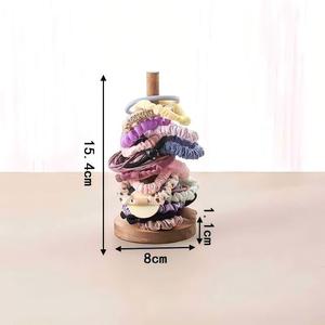 Support de rangement créatif en <span class=keywords><strong>bois</strong></span> massif pour élastiques à cheveux, anneaux à cheveux, cordes à cheveux, fleurs à cheveux, présentoir pour tête et bracelet - Product Image 5