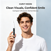 CURVY MOON Détartreur de plaque dentaire électrique intelligent à écran couleur et affichage visuel, nettoyeur ultrasonique pour usage quotidien à domicile