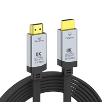 Câble HDMI 2.1 8K à fibre optique, conception plate, conducteur, gaine PVC noire, mâle-mâle, pour ordinateur portable, caméra, ordinateur, moniteur HDTV