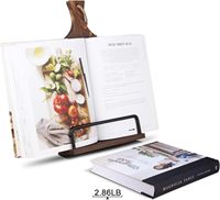 Support de livre de cuisine pour comptoir de cuisine, support de livre de recettes en bois réglable, support rustique pour iPad, cadeau de Thanksgiving, cadeau de Noël