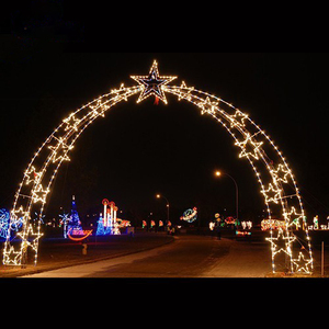 Arco Luminoso LED 3D Grande a Forma di Cuore per Decorazione Esterna, Motivo Stradale con Luci a Stella - Product Image 5