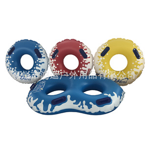 Flotador Inflable para Esquí Acuático, Anillo de Natación Redondo de PVC para una Persona, Rojo, Amarillo, Azul - Product Image 1