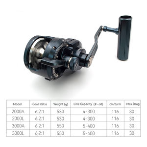 รอกตกปลาแบบใหม่ Max <span class=keywords><strong>Drag</strong></span> 30KG สำหรับตกปลาจิ๊กกิ้งแบบ Overhead ตัวเรือนโลหะเต็มรูปแบบ อัตราทด 6.2:1 รอกตกปลาแบบทรอลลิ่งสำหรับน้ำเค็ม - Product Image 2