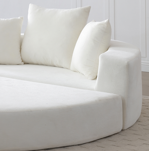 Modern Convertible <b>Sofa</b> Bed Set Adjustable Futon Square Shape Apartment Use Corduroy <b>Cover</b> No Assembly Required - Product Image 5