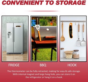 Kỹ Thuật Số Ngay Lập Tức Đọc Thịt Nhiệt Kế Đèn Nền LCD Không Thấm Nước Nhà Bếp Thực Phẩm Nấu Ăn Nhiệt Kế Điện Nhựa Thịt - Product Image 6