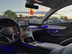 W205 Kit d'amélioration de l'éclairage ambiant 64 couleurs pour Mercedes-Benz Classe C C300 C43 <span class=keywords><strong>C63</strong></span> GLC X253 Garniture d'accessoires d'éclairage <span class=keywords><strong>LED</strong></span> intérieur - Product Image 2