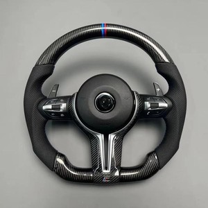 Volant sport en cuir et fibre de carbone adapté pour une personnalisation sur mesure pour les modèles E90 E92 E93 E82 E87 Série 3 320 <span class=keywords><strong>325</strong></span> 330 M3 M2 X1 - Product Image 2