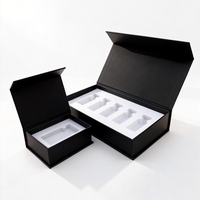 Boîte cadeau en carton noir avec fermeture magnétique, logo personnalisé, luxe, faite à la main, avec insert en mousse EVA