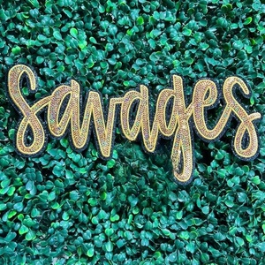 Hấp dẫn sequin Man rợ Font các bản vá lỗi DIY sắt trên thêu vàng bạc long lanh rams Bạc sư tử wildcats ĐộI Logo các bản vá lỗi - Product Image 1