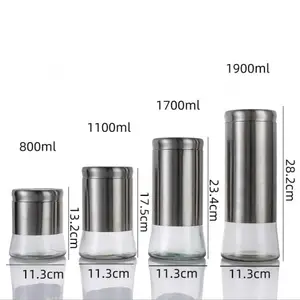 800ml 900ml 1100ml High Quality Cosmetic food Seasoning Bath Salt Glass Jar Vinegar Bottle