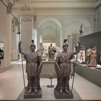 Sculpture de guerrier grec de grande taille, artisanale, de style antique, pour jardin extérieur, statue grandeur nature, art déco, fibre de verre écologique