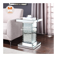 Support en verre de table d'appoint miroir en diamant écrasé moderne compétitif chaud