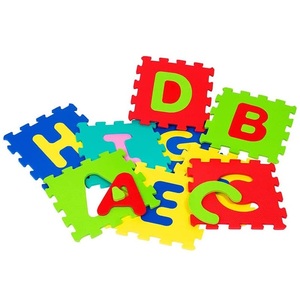 Tappetino puzzle in schiuma EVA per bambini, lettere dell'alfabeto dalla A alla I, 32x32 cm, piastrelle antiscivolo per pavimento, per l'apprendimento dei bambini, sala giochi - Product Image 1