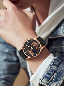 Reloj de Moda para Hombre TOMI, Correa de Cuero, Caja de Aleación, Esfera de Cristal, Ancho de Correa de 20 mm, Incluye Caja de Regalo Hangzhou - Product Image 3