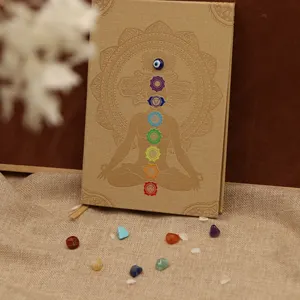 2023 Hot Selling Custom Großhandel Manifestation Chakra Vintage Leder journale Chakren Gems Notebook