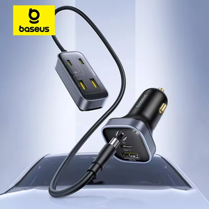 Cargador de Coche Baseus de 110W, Cargador Rápido Expandible 3U+3C PD QC SCP FCP AFC para iPhone, Samsung, Xiaomi, <span class=keywords><strong>Huawei</strong></span> - Product Image 1