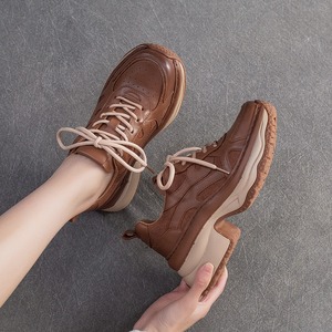 Retro casual chunky lace-up sports <b>flats</b> versatile fashionable comfortable and lightweight women's shoes - Product Image 2