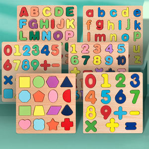 Gioco da Tavolo in Legno 3D Montessori con Alfabeto e Numeri, Giocattolo Educativo per <span class=keywords><strong>Bambini</strong></span> dai 3 ai 6 <span class=keywords><strong>Anni</strong></span> - Product Image 1