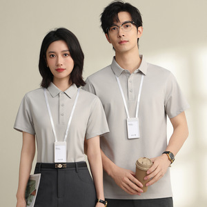 เสื้อโปโลผ้าฝ้ายเมอร์เซอไรซ์เส้นใยยาวพิเศษสำหรับชุดทำงาน พิมพ์โลโก้ตามสั่ง ปกไร้ตะเข็บ แขนสั้น ชุดยูนิฟอร์มบริษัท - Product Image 2