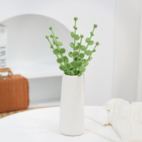 Bouquet de fleurs artificielles en eucalyptus romantique, tricoté à la main au crochet, pour la décoration de mariage et de la maison