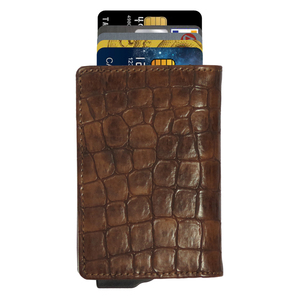 Tarjetero CardHoda con Bloqueo RFID, Cierre Plegable, Cartera Corta Unisex Marrón, Diseño Minimalista - Product Image 2