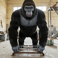Grand gorille sauvage animatronique réaliste pour les espaces publics, les centres commerciaux, les aires de jeux, les parcs d'aventure, les aéroports et les zoos